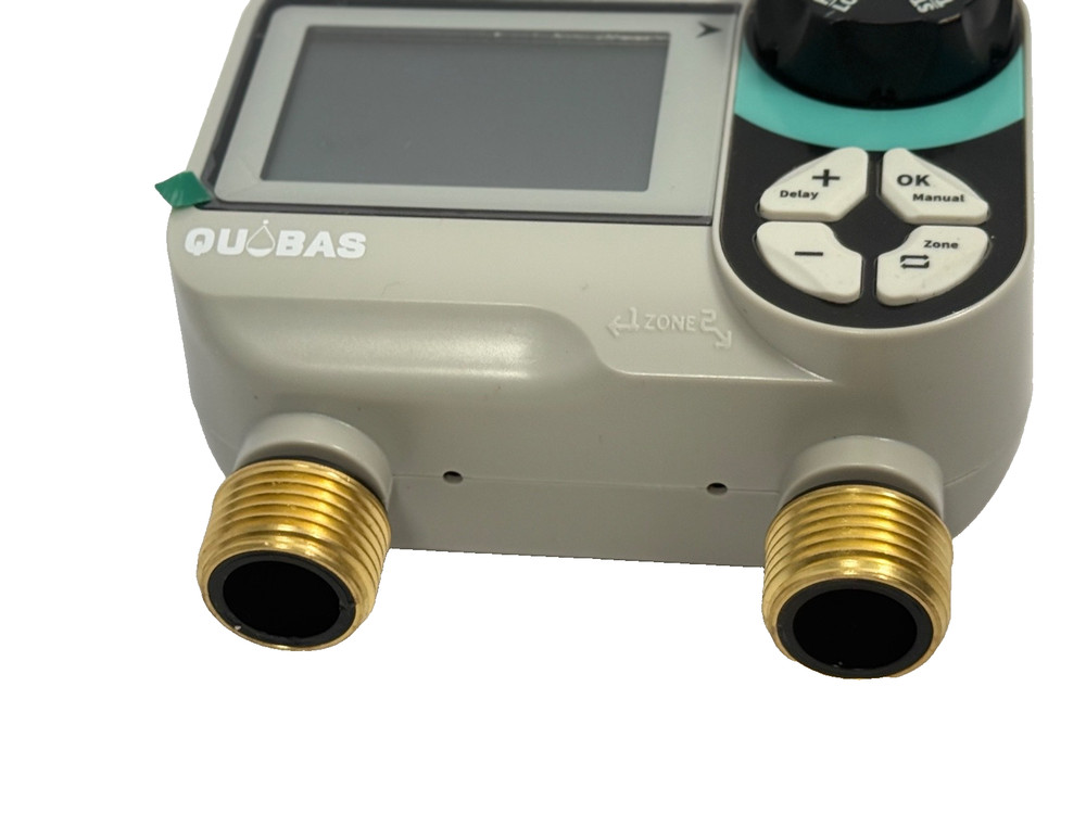 Quobas Digital Water Timer 2 Zone Irrigation Controller LCD Display Garden Set