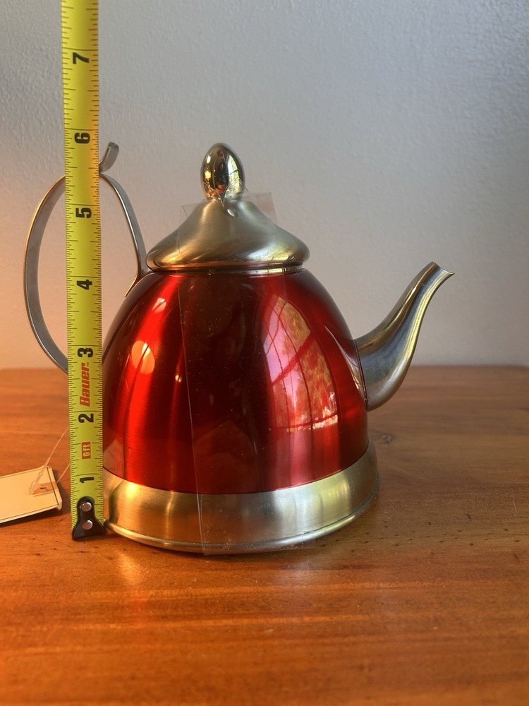 Never Used Red Nobili-tea 1 Quart Tea Infuser Kettle Made By Creative Home