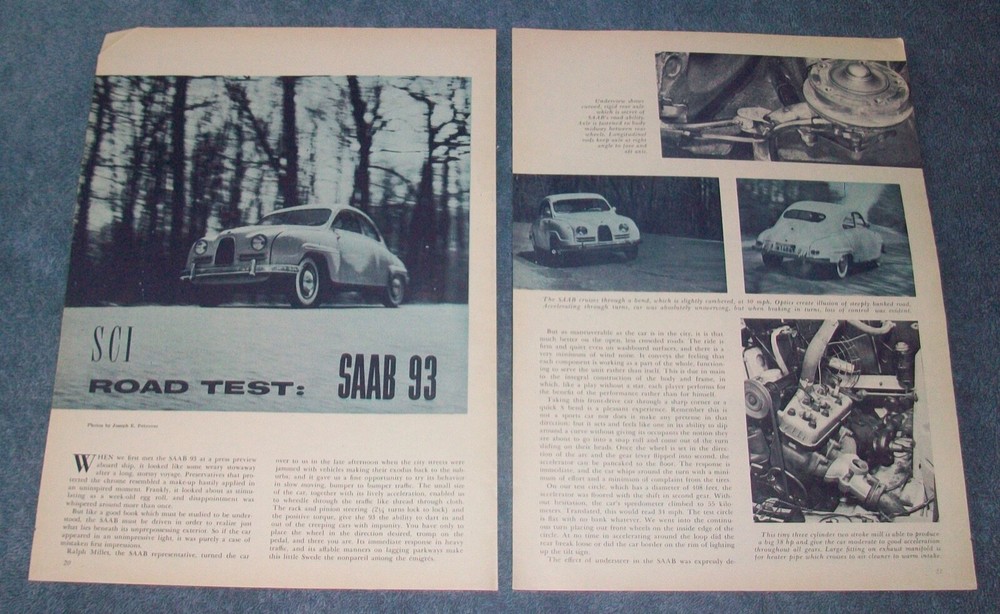 1956 Saab 93 Vintage Road Test Info Article