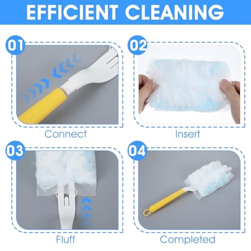 120 Pcs Duster Refills, Electrostatic Disposable Dusters Refills Blue White