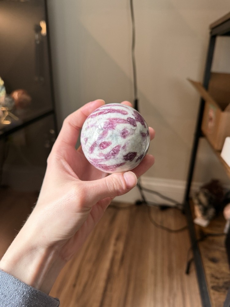 Polished Pink Tourmaline sphere