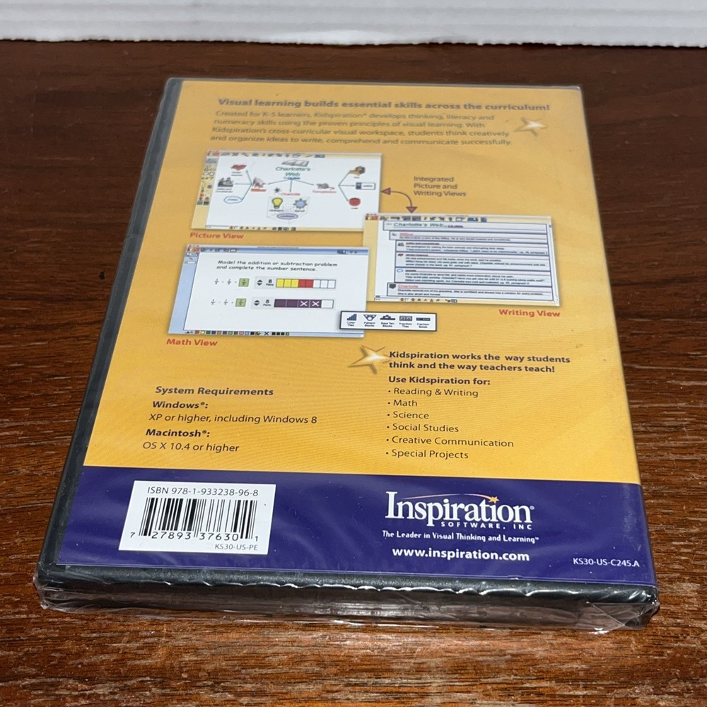 Kidspiration 3.0 for PC/Mac Inspiration Visual Learner Curriculum New - Personal