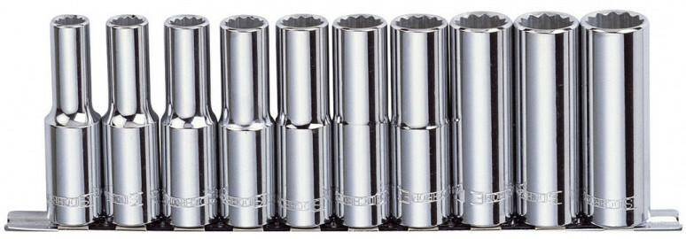 SIDCHROME SCMT14252 10pce METRIC 1/2” DRIVE DEEP SOCKET SET