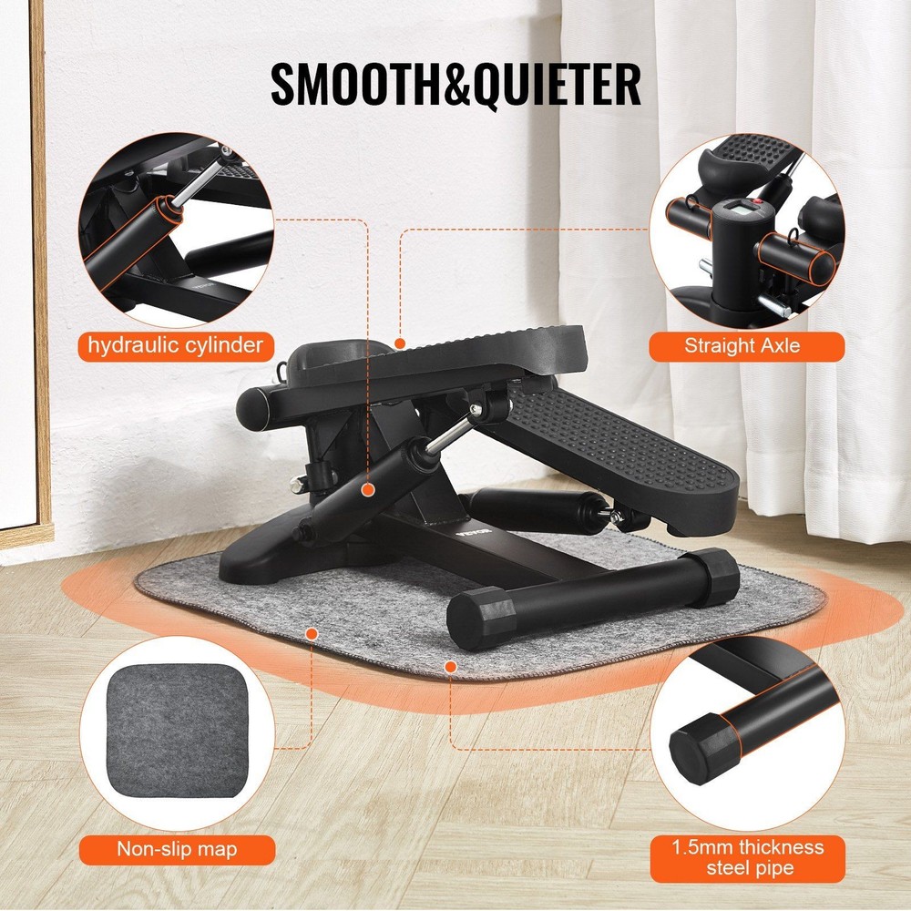 Efficient Hydraulic Stepper with Resistance Band Home Exercise 330lb
