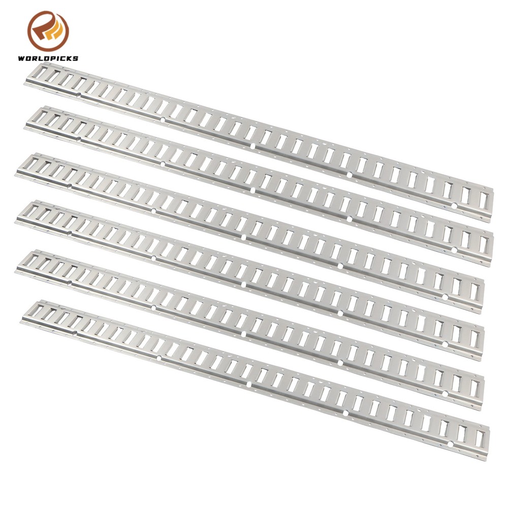 5' E Track Tie Down Rail 6 Pieces, Silver Galvanized, Universal Cargo Rail