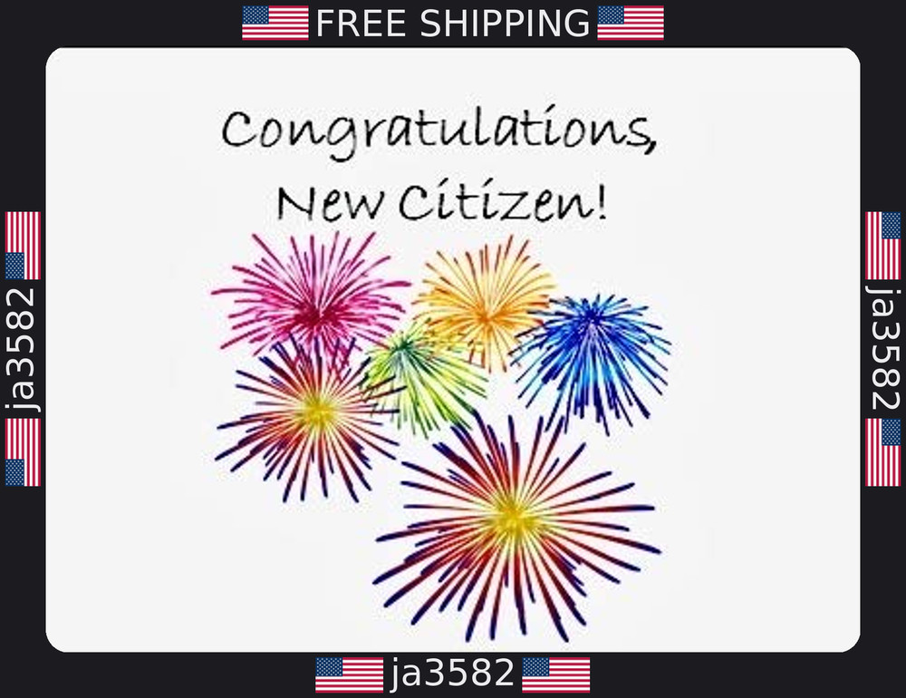 Aquinas Eagle Citizenship Congratulations Card ? Fireworks Design Gift