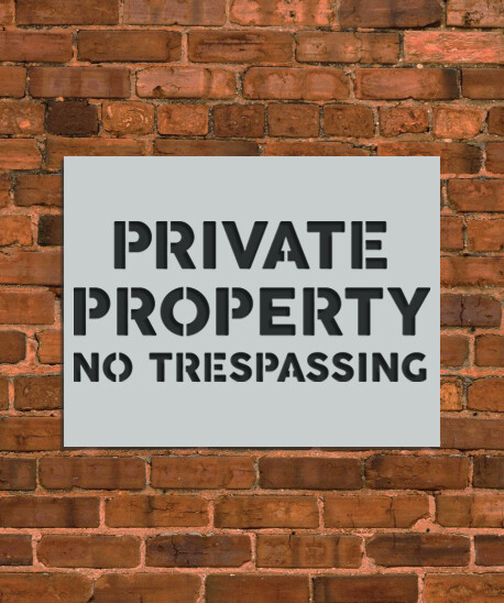 Private Property Sign Stencil