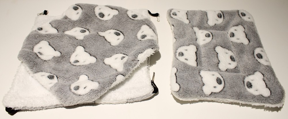 Cage Hammock & Bed Pad Hanging Plush Double Layer Small Animal 2pc
