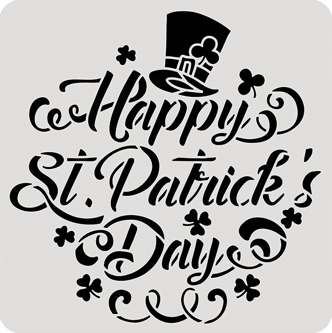 8"x8" Clear Plastic Stencil - St. Patrick's (RE289)