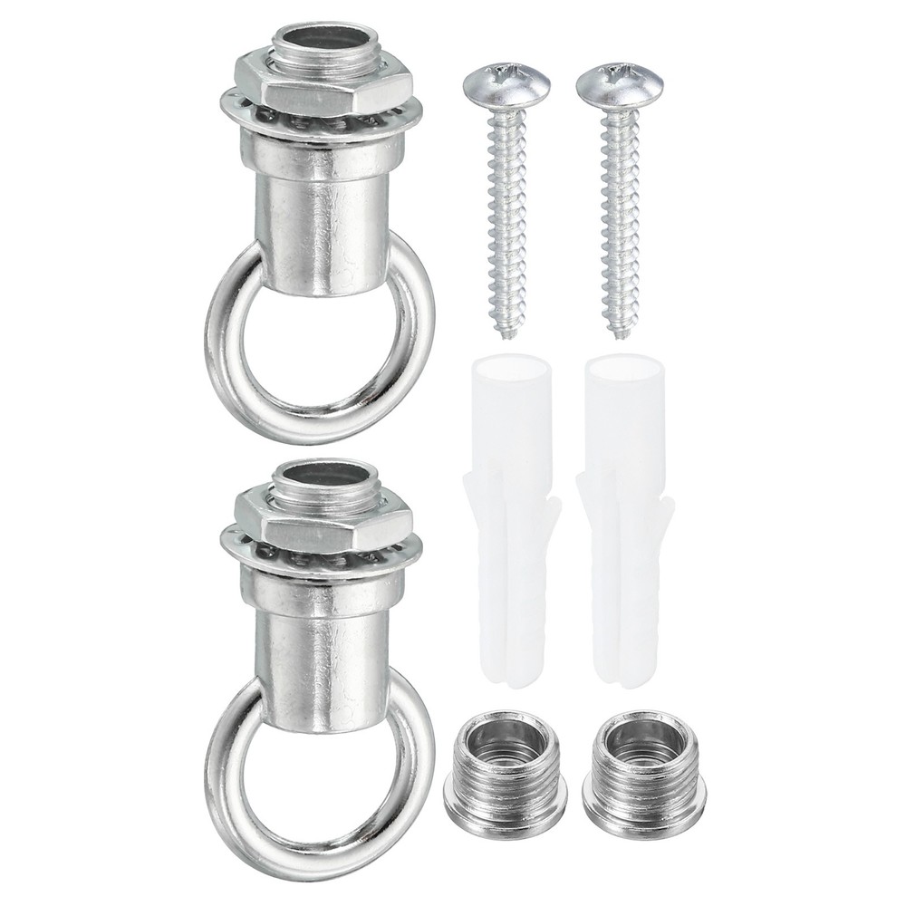 37mmx21mm ceiling hook, 2pcs screw hooks light fixings accessory, silver tone