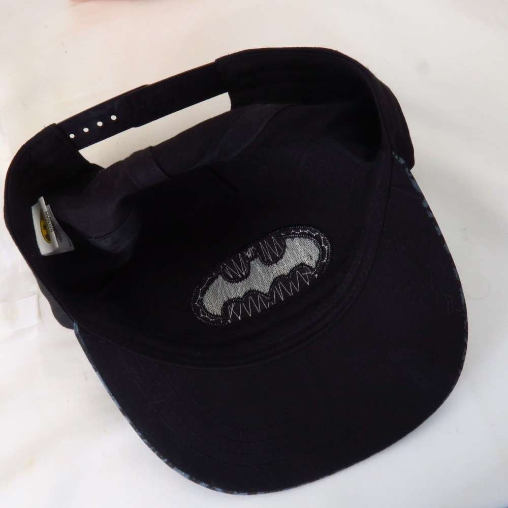 DC Comics Batman Black Gray Graphic Bill Snapback Hat Cap Action YOUTH