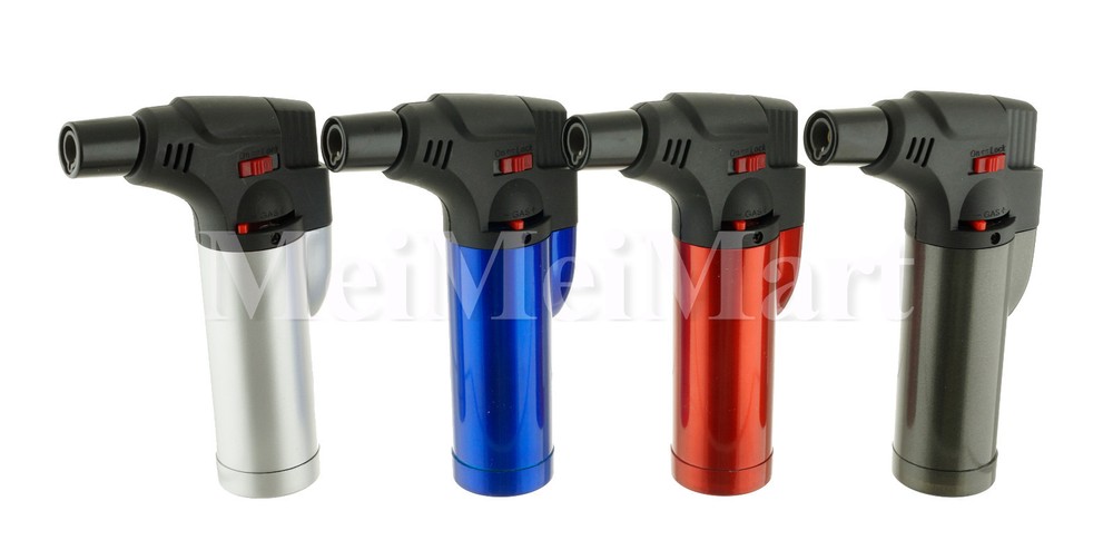 12 Pack Jumbo 4" Jet Flame Torch Gun Lighter Refillable Lockable Windproof Metal