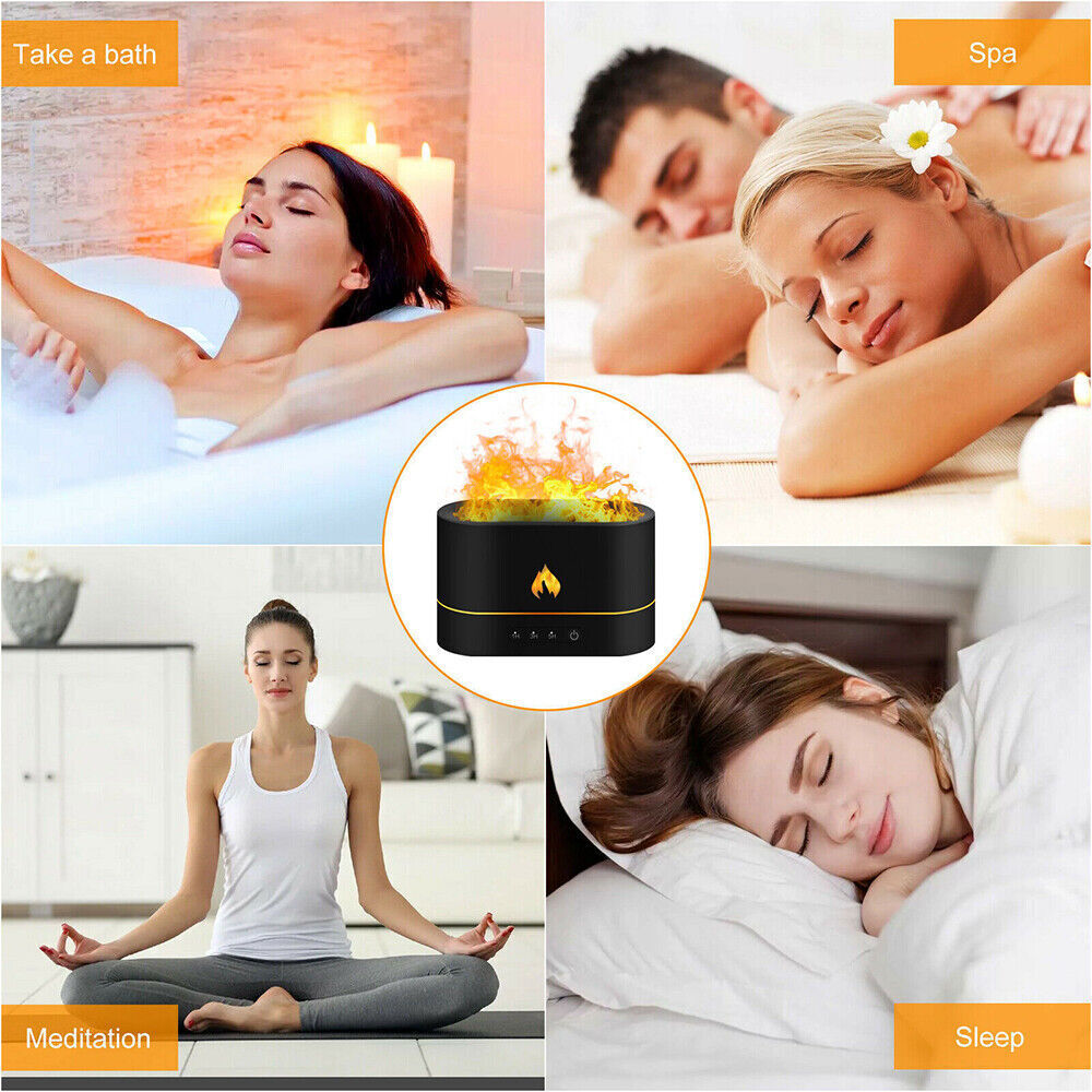 3D Flame Mist Home Decor Air Humidifier Essential Oil Aroma Diffuser USB 250ml