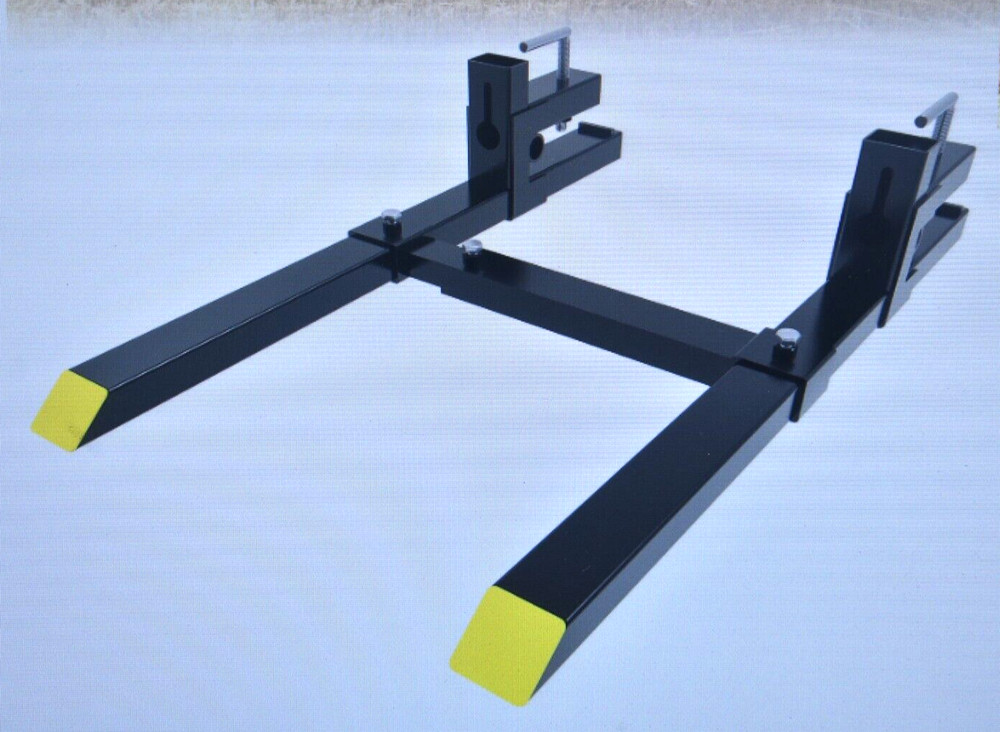 43" Clamp On Pallet Forks 1500 lb Load Capacity Light Duty Adjustable Stabilizer
