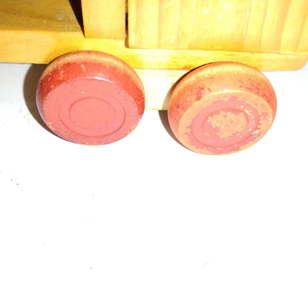 Vintage Wooden Train Engine Alphabet Push/Pull Toy -10