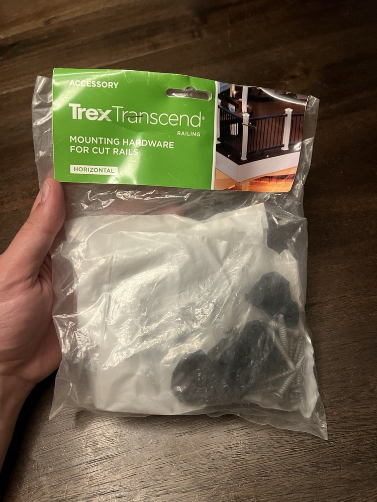 Trex Transcend railing Mounting Hardware For cut Rails - Black Railing