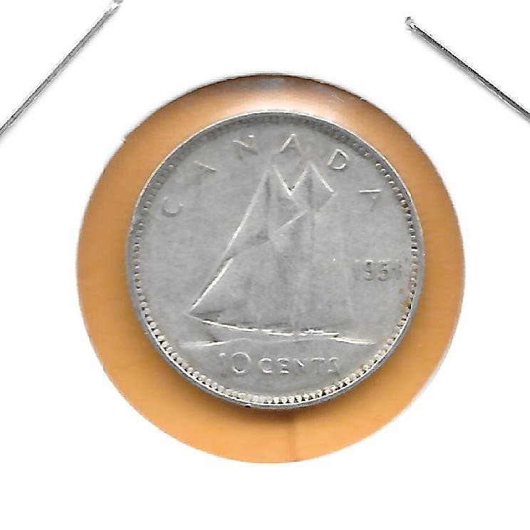 1951 CANADIAN 10 CENTS NICE (SILVER)