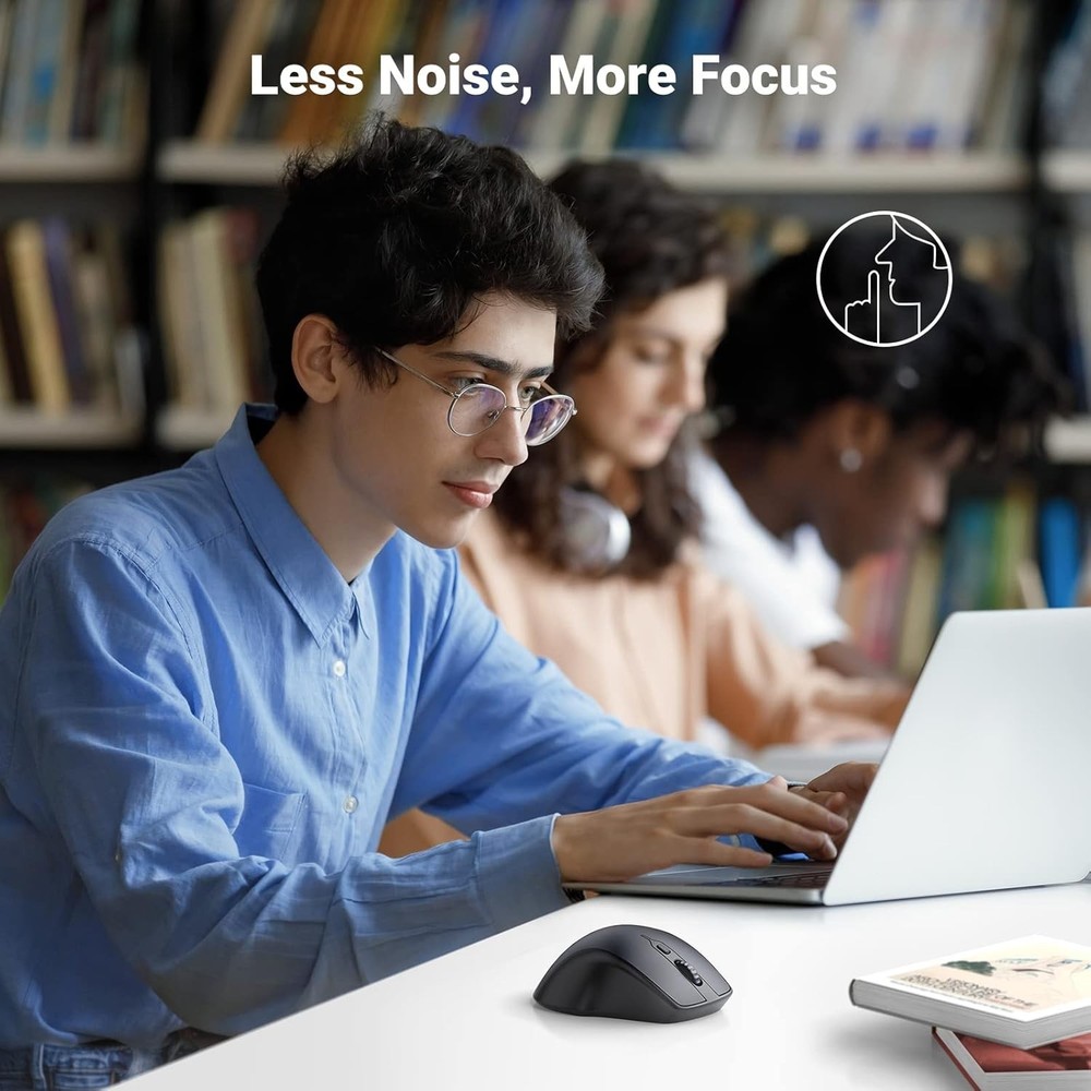 High Precision Wireless Ergonomic Mouse with Bluetooth 5.0 - Lightweight Design