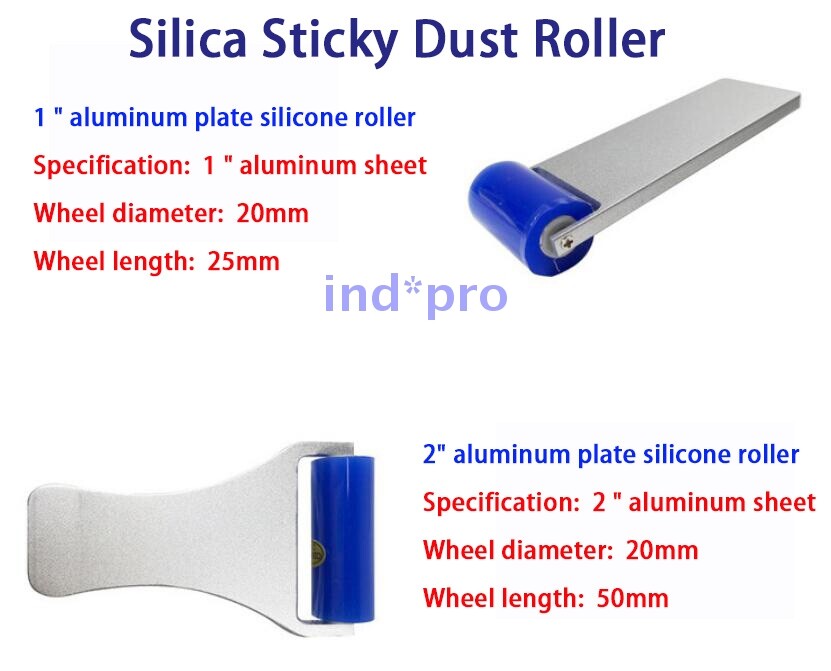 Anti Static Dust Removal Tool Silica Sticky Dust Roller Aluminum Plate Handle