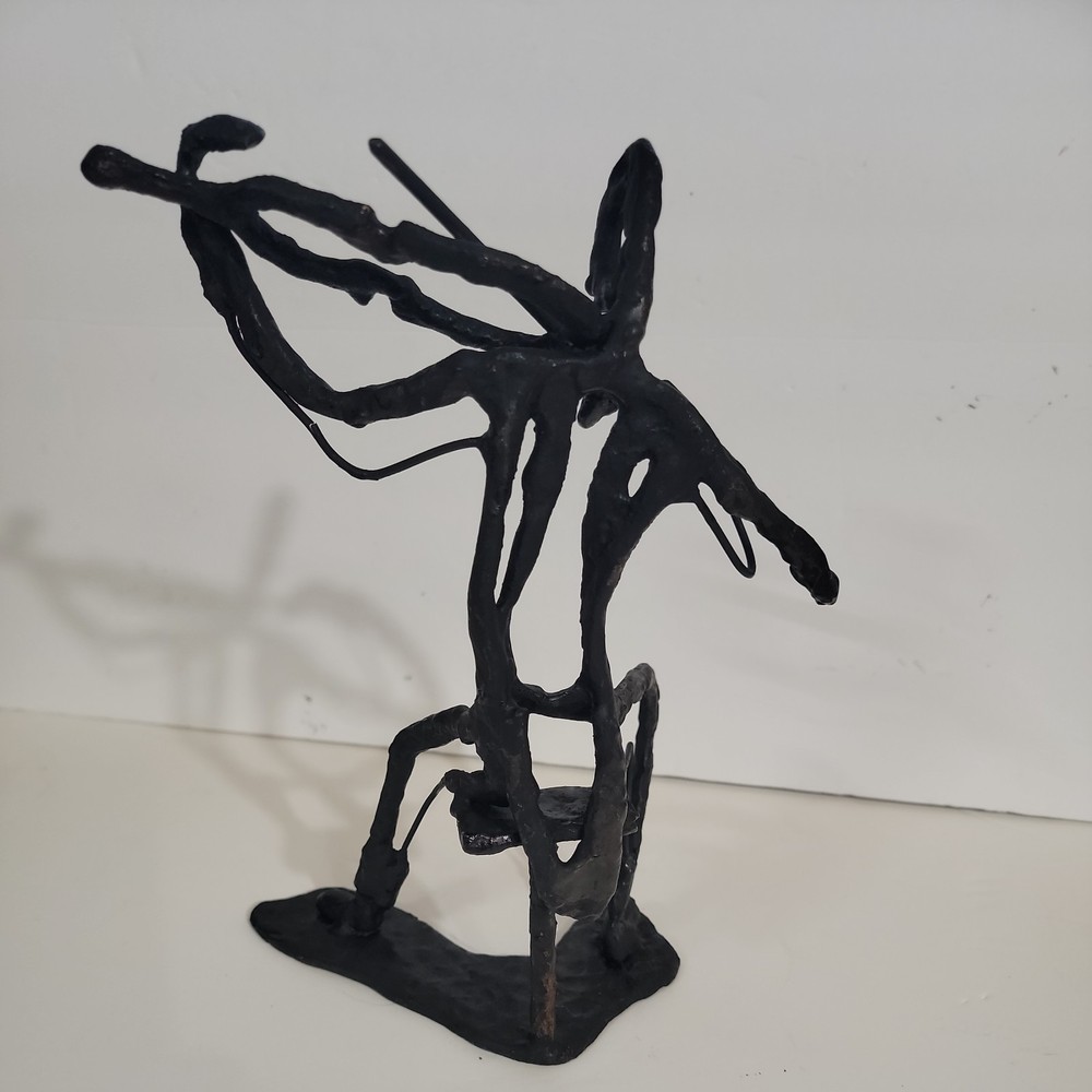 Figurine - Man Playing Violin Abstract Iron
