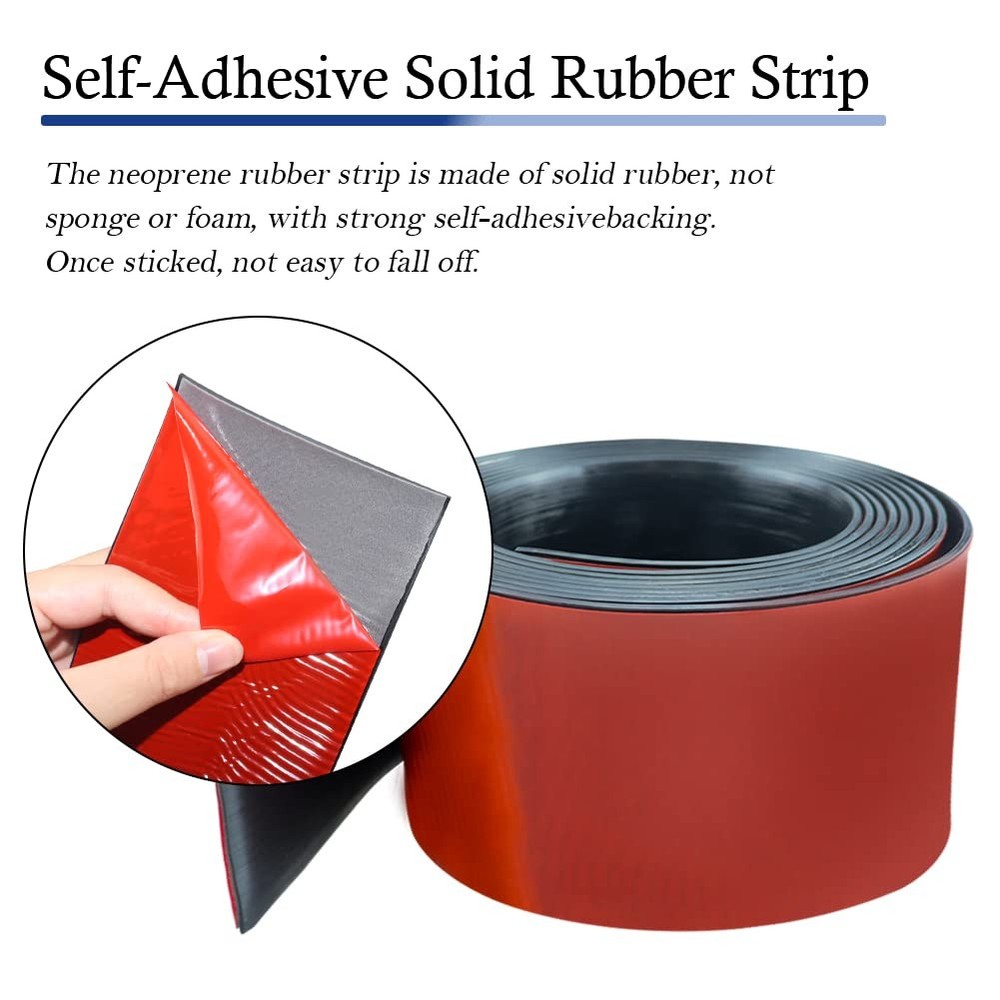 Neoprene Rubber Strips Self Adhesive Solid Rubber Sheets, Rolls Strips for D...