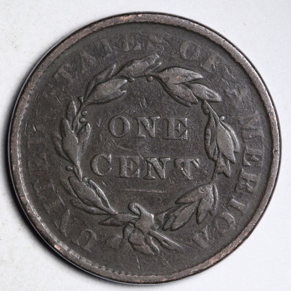 1837 Coronet Head Large Cent CHOICE FINE+/VF E167 UNL