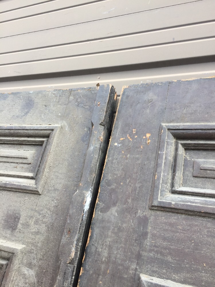 An 402 Antique Double Doors Set Raised Panel 51 X 87.5
