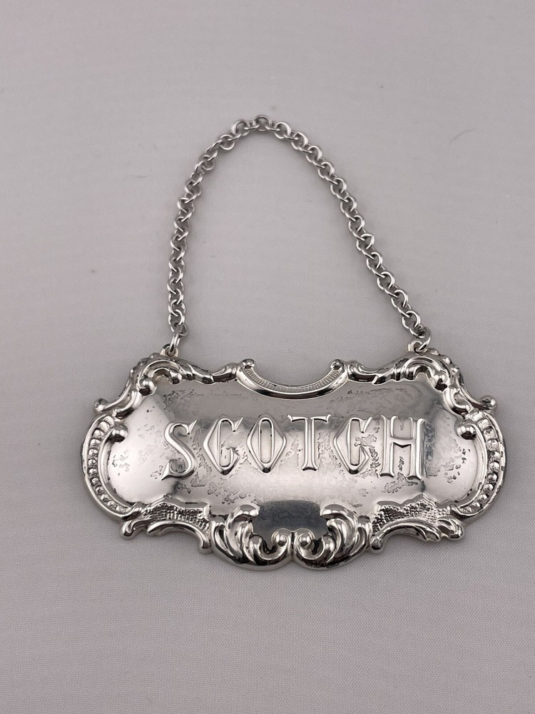Scotch Sterling Silver Decanter Label