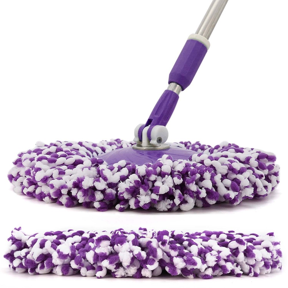 3-Pack Spin Mop Replacement Heads Round Microfiber Standard Size Mop Refills