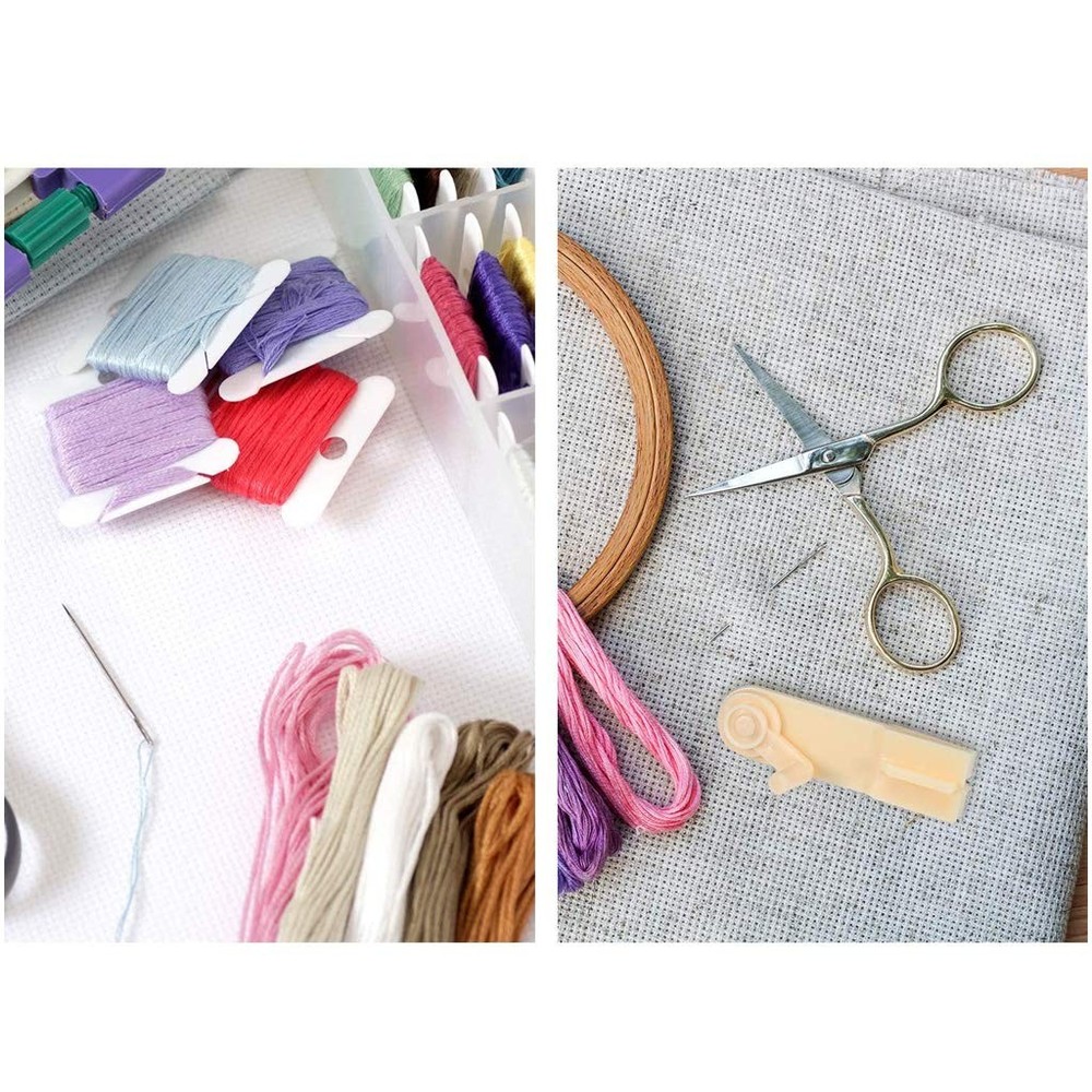 Embroidery Floss Organizer Box Tools with 100 Pcs Plastic Floss Bobbins 1 Bob...