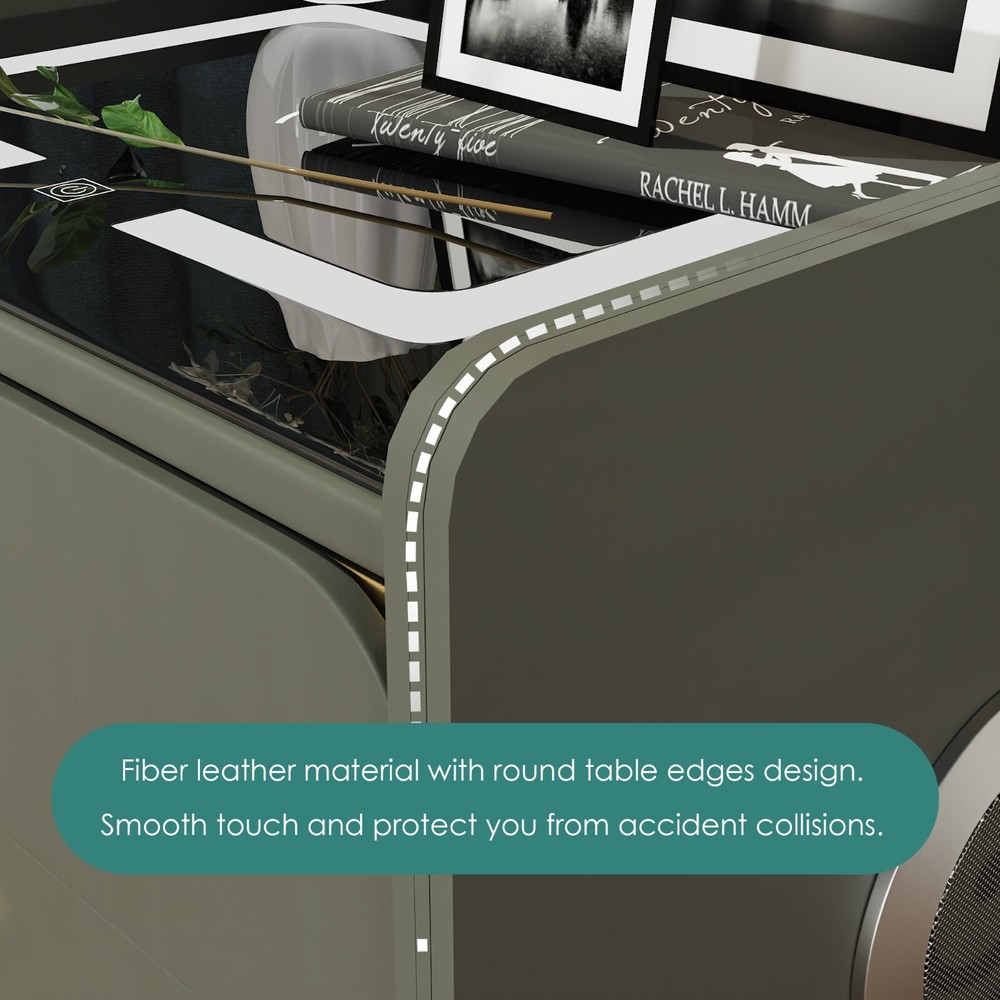 20" Tall Smart nightstand with combination lock ,Bluetooth player,Led light