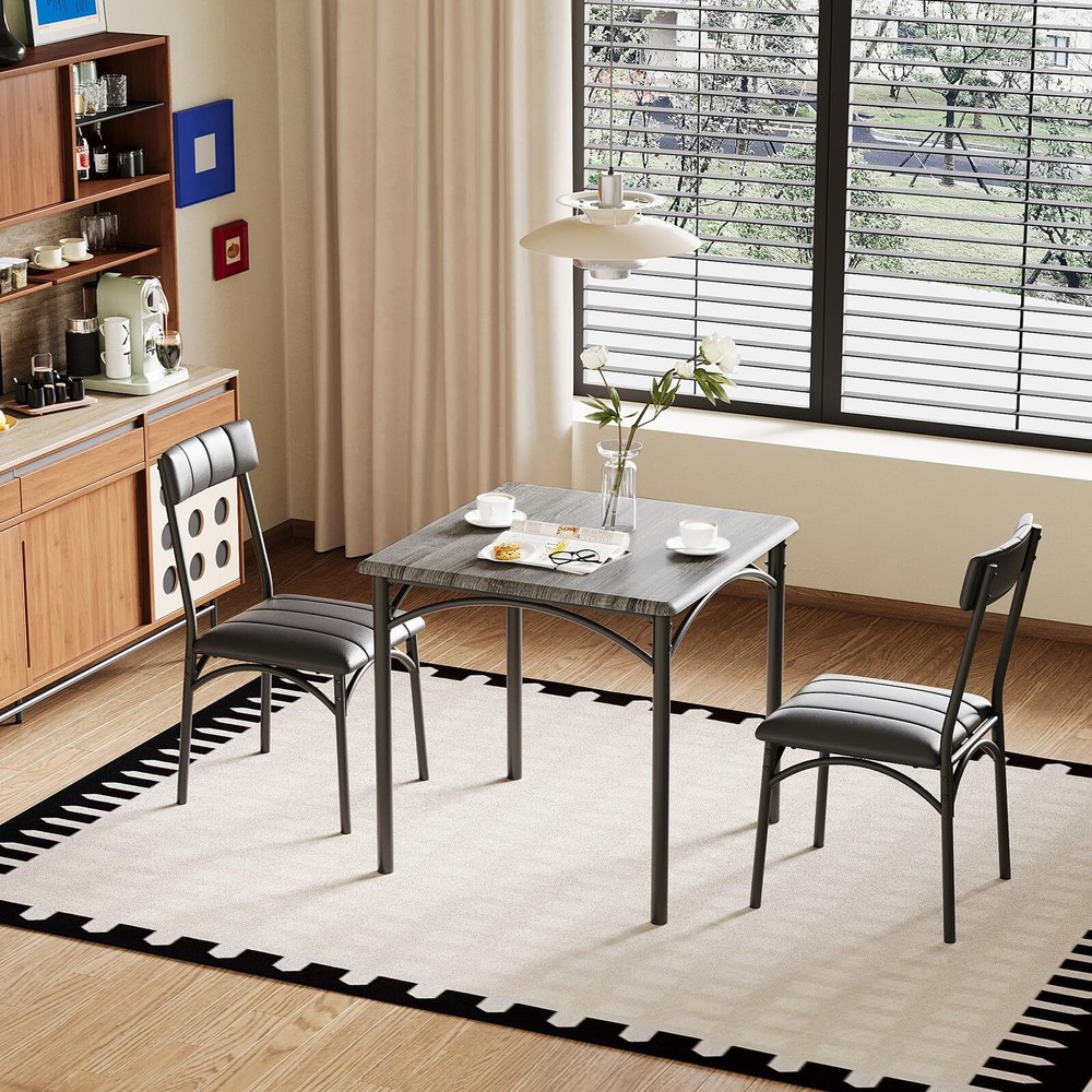 🔥Dining Table Set for 2 3-Piece Kitchen Table and Upholstered Chairs Apartment