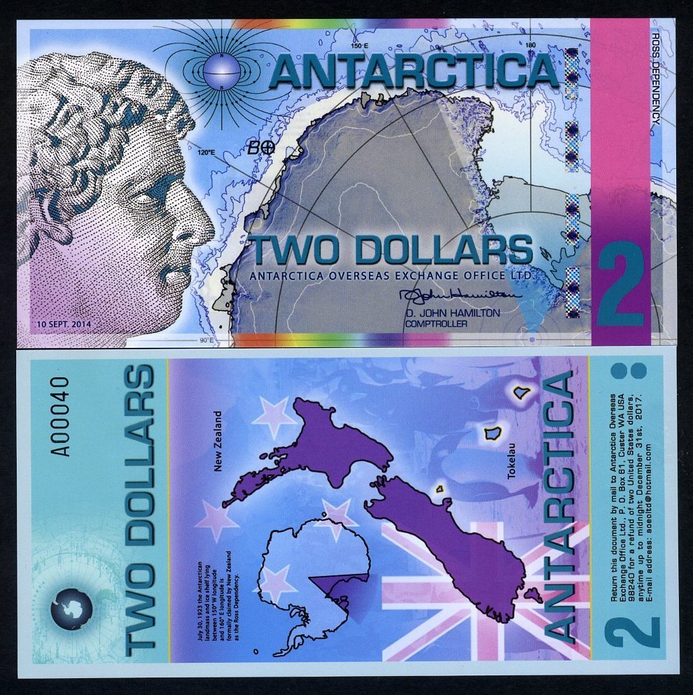 Antarctica, $2, 2014, Polymer - Redesigned F