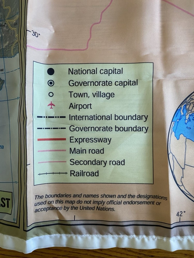 Task Force Logistics Operation Iraqi Freedom survival map cloth Desert Storm