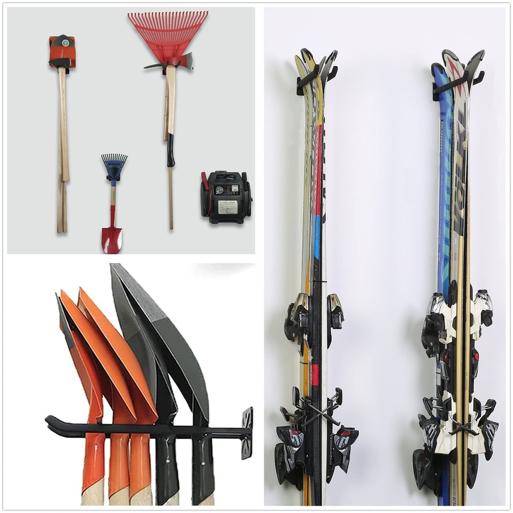 TORACK 4 Pack Garage Storage System Hooks, 4-Pack 12.4" Heavy Black