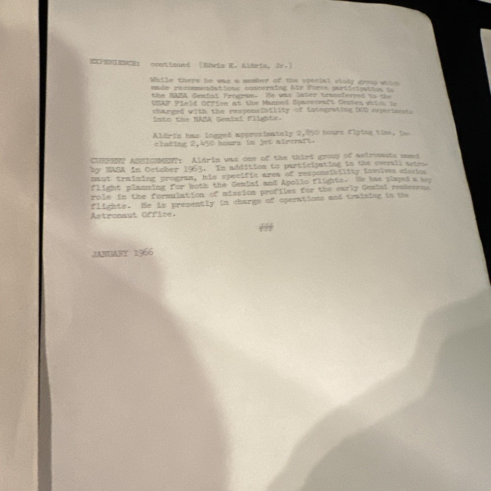 Gemini wasp astronaut’s biographical data Photos biography 1966 Nasa