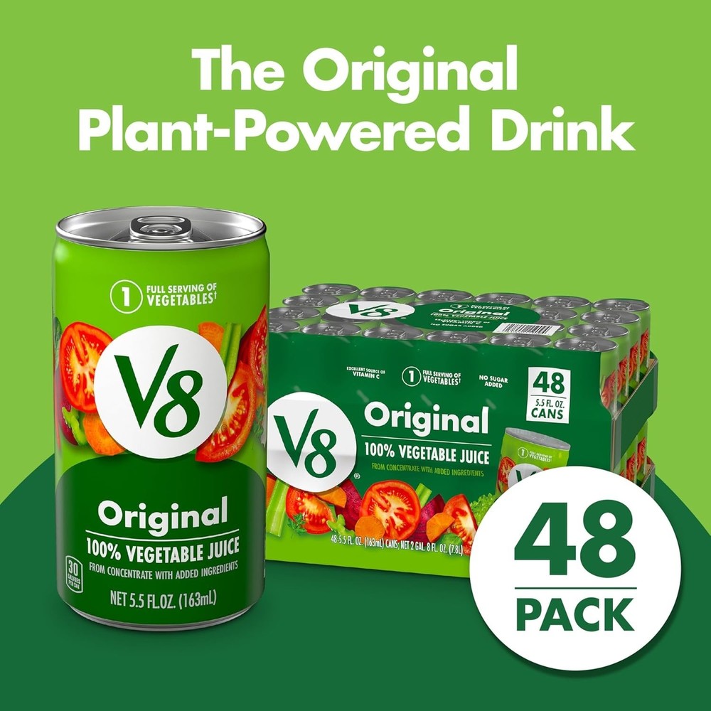 48-Pack 100% Vegetable Juice, 5.5 fl oz