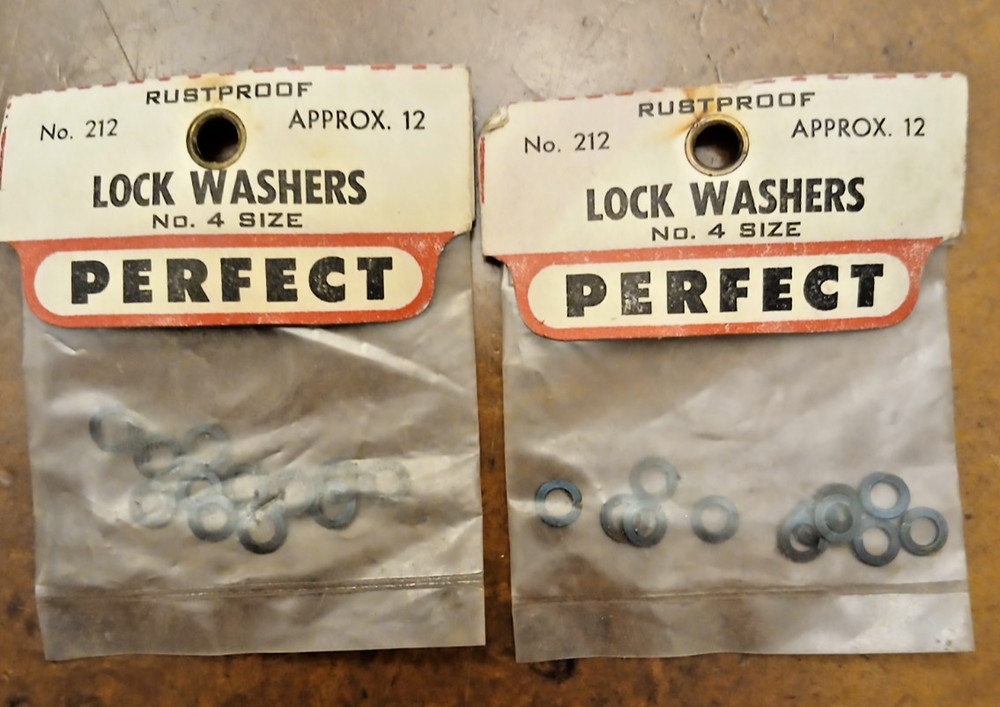 PERFECT#212 LOCK WASHERS NO. 4 SIZE, 2 PACKS, NEW IN PACKAGE