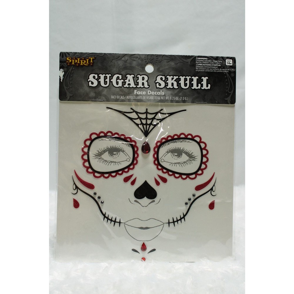 Sugar Skull Face Decal Halloween Makeup