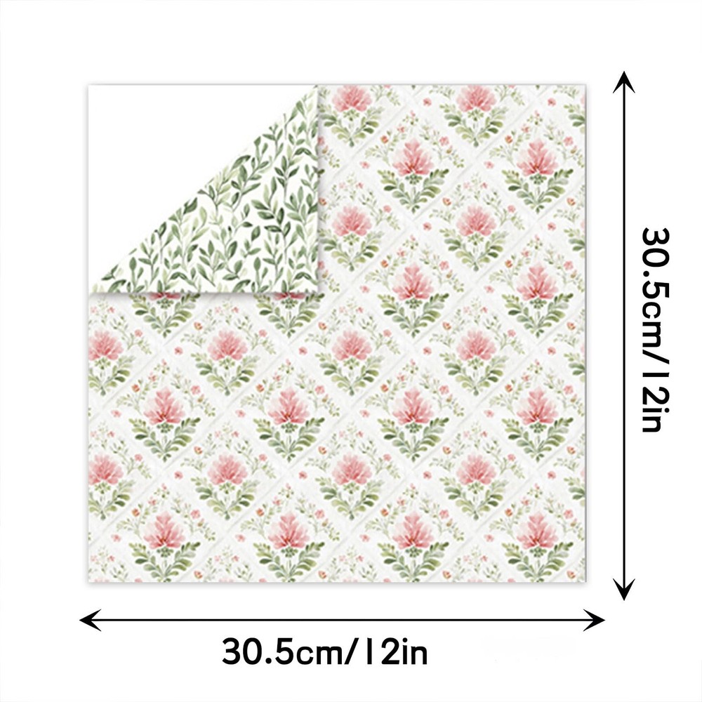 Scrapbook Paper Boho Patterned Paper for Scrapbooking, Double Sided Floral De...