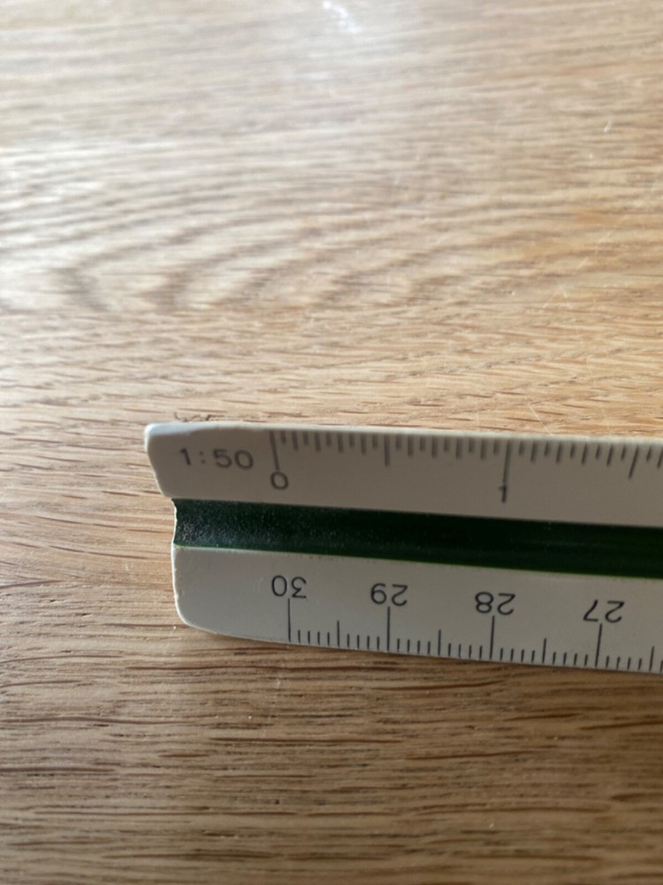 Faber Castell 883-G Vintage Triangular Ruler.Architect/Engineer/Draughtsman used