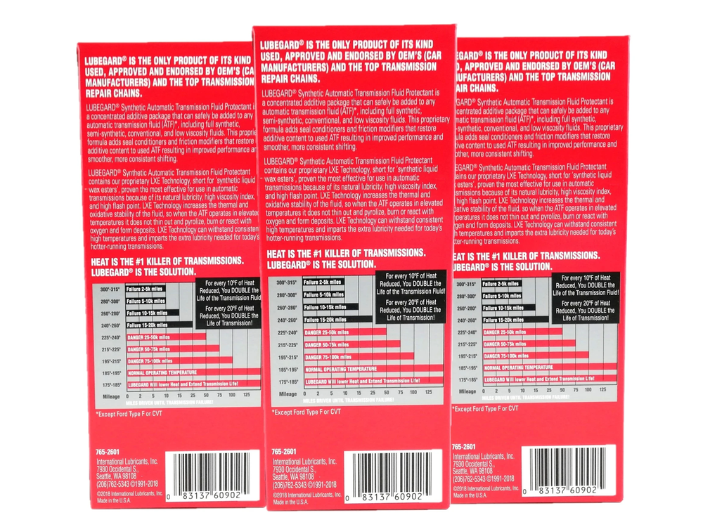 Automatic Transmission Fluid Protectant RED LubeGard 3 PACK