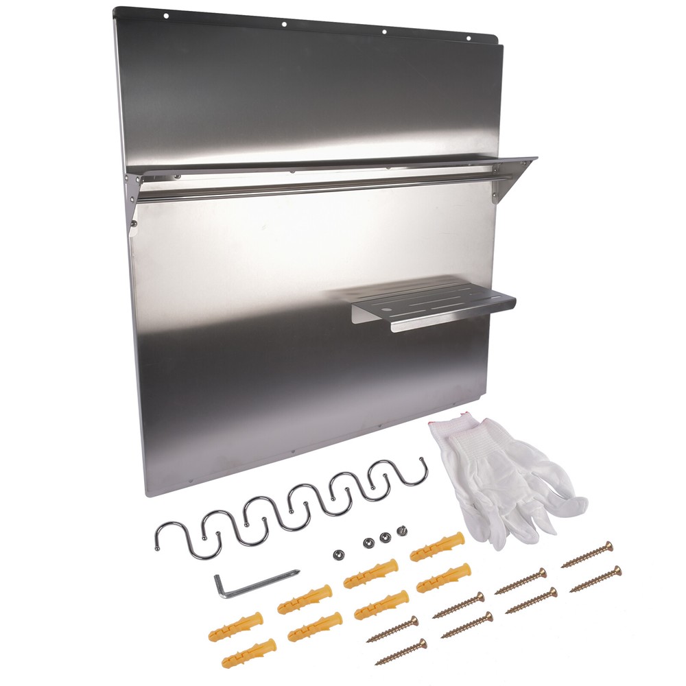 Backsplash Shelf Stainless Steel Kitchen Range Hood Wall Tile Shield Silver