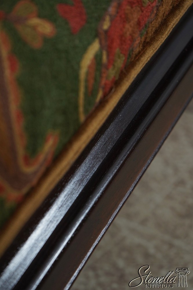 L68530: Crewlwork Upholstered Chippendale Ottoman Bench