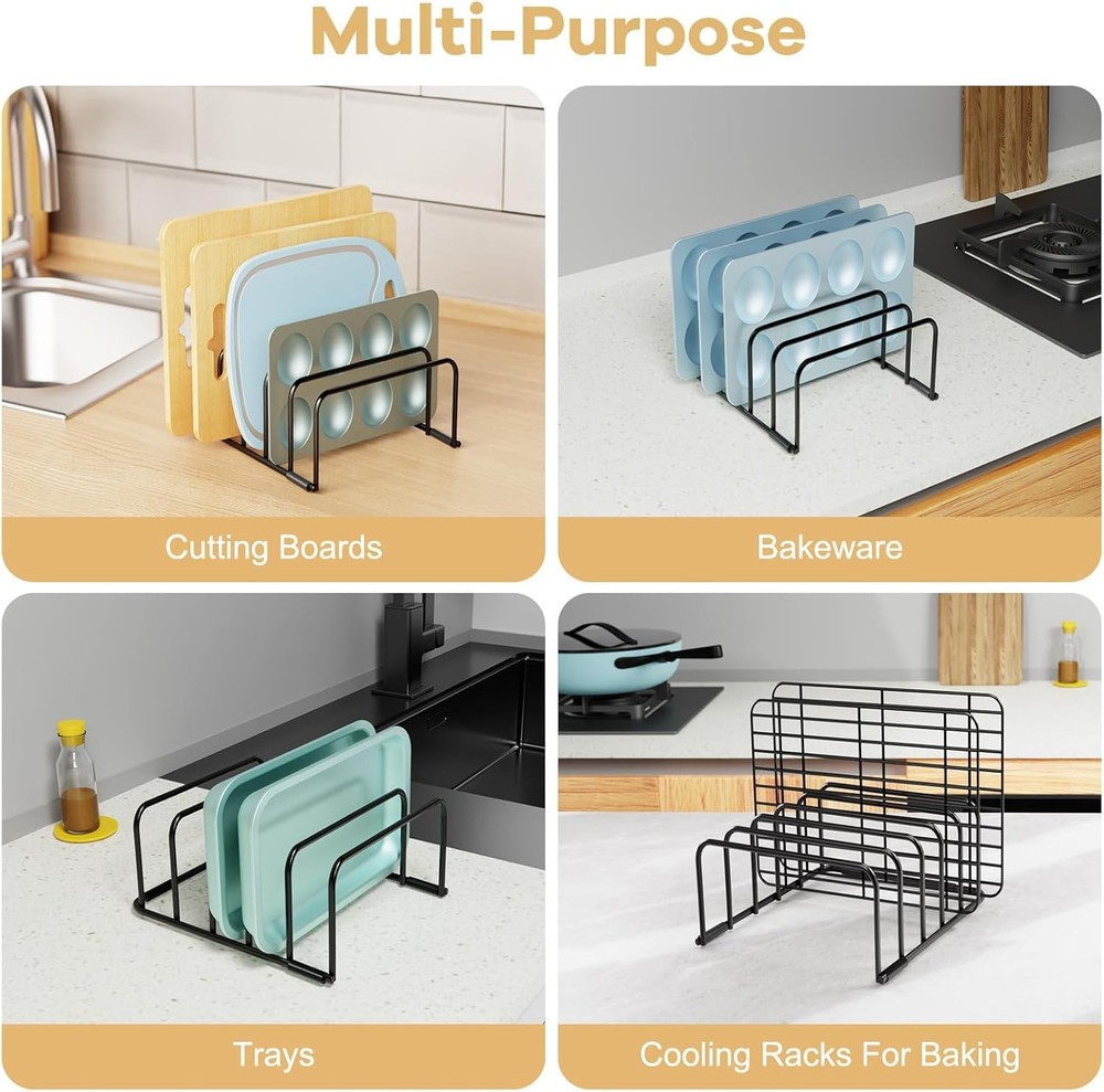 Cutting Board Organizer, [2-Pack] Holder Rack Baking 2pc Black