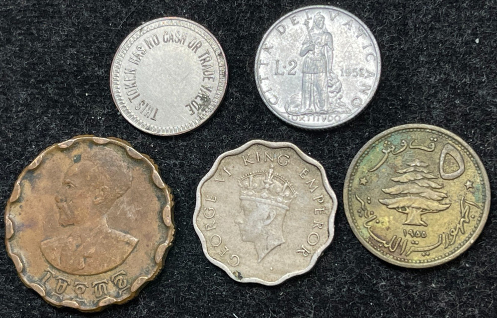 Assorted World Foreign 5 Coins Lot