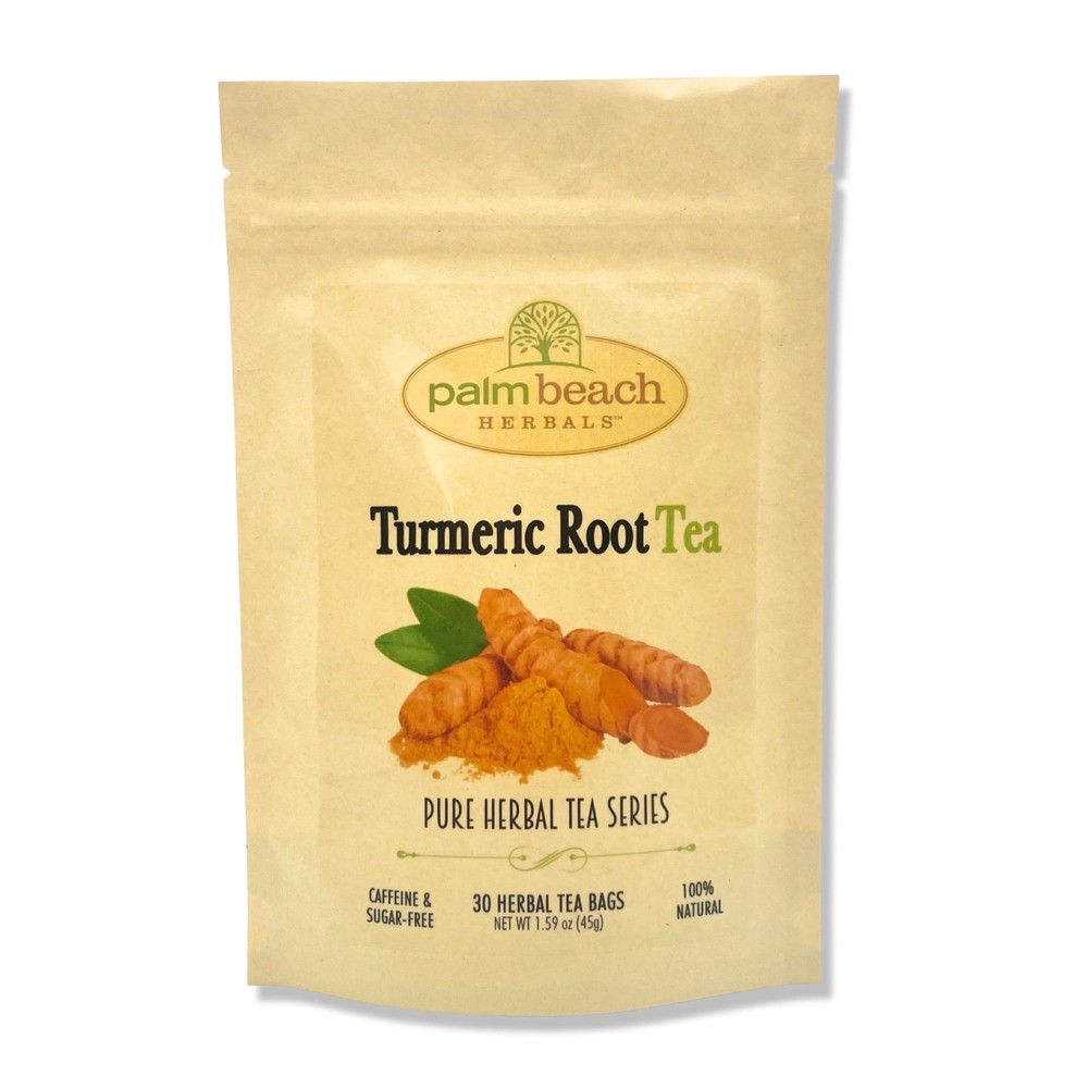 Turmeric Root Tea by Palm Beach Herbals | 30ct, Caffeine-Free