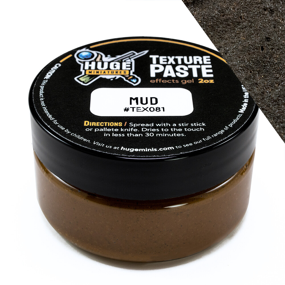 Huge Miniatures Texture Paste, Mud Model Basing Paint – 2oz Resealable Jar