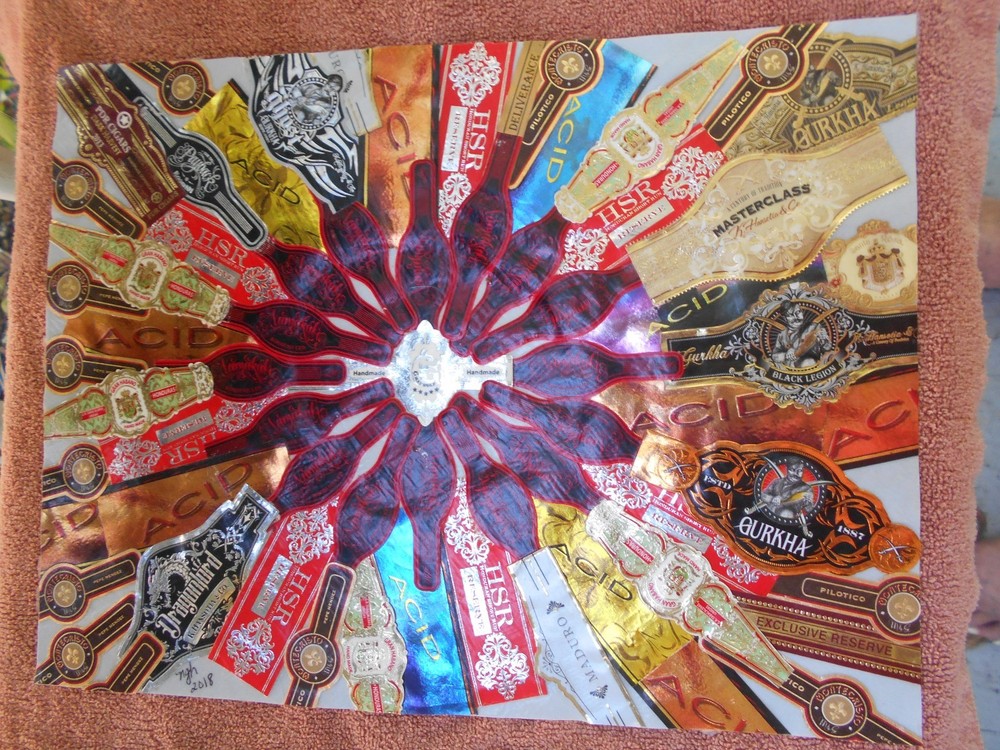 Stogie Sun. Original collage by Nancy.