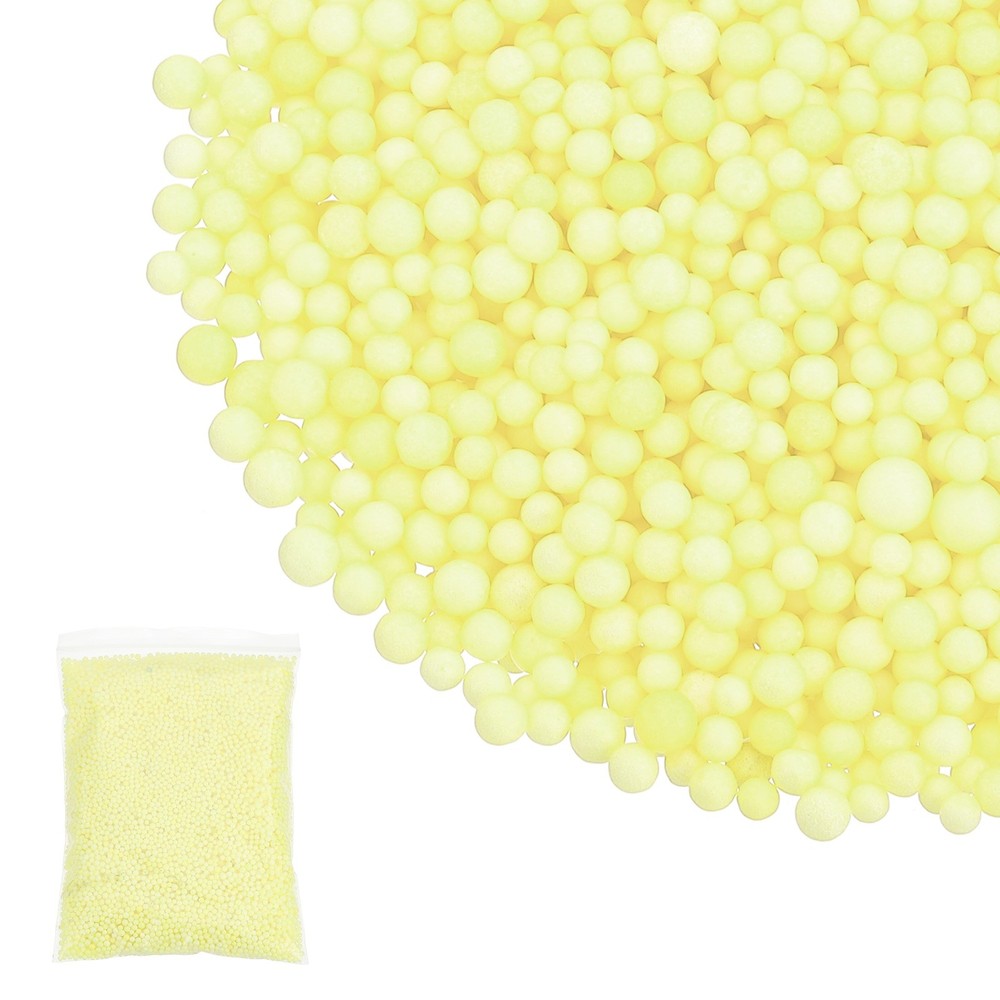 Foam Beads 2-3mm Mini Small Balls Polystyrene Beads Light Yellow